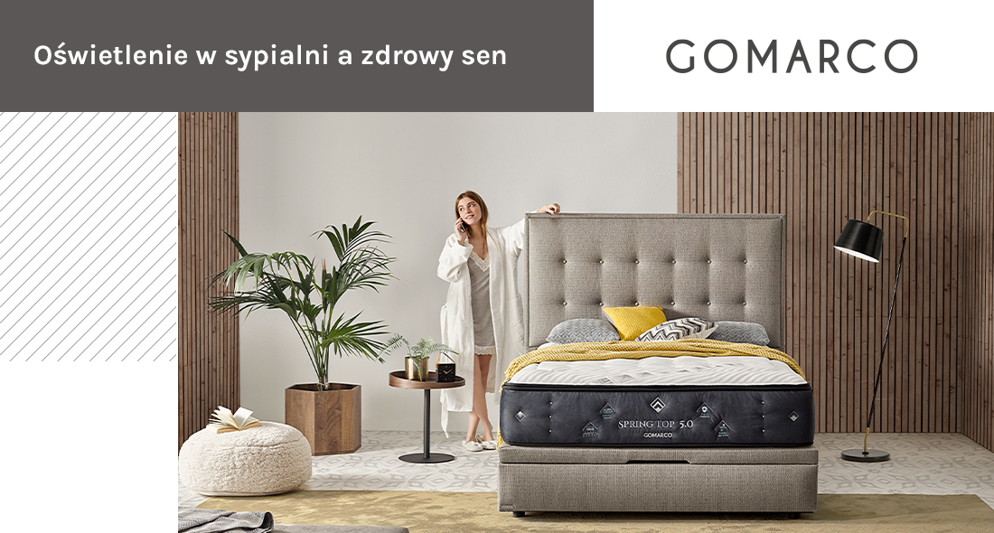 Przytulna sypialnia z materacem marki Gomarco